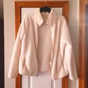 Women's white furry coat